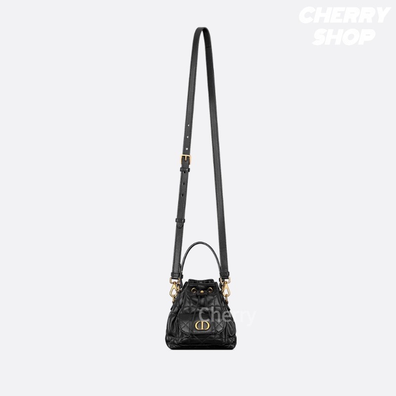 ดิออร์ 🍒Dior Micro Dior Caro Bucket Bag กระเป๋าถือผู้หญิง ใหม่ล่าสุด