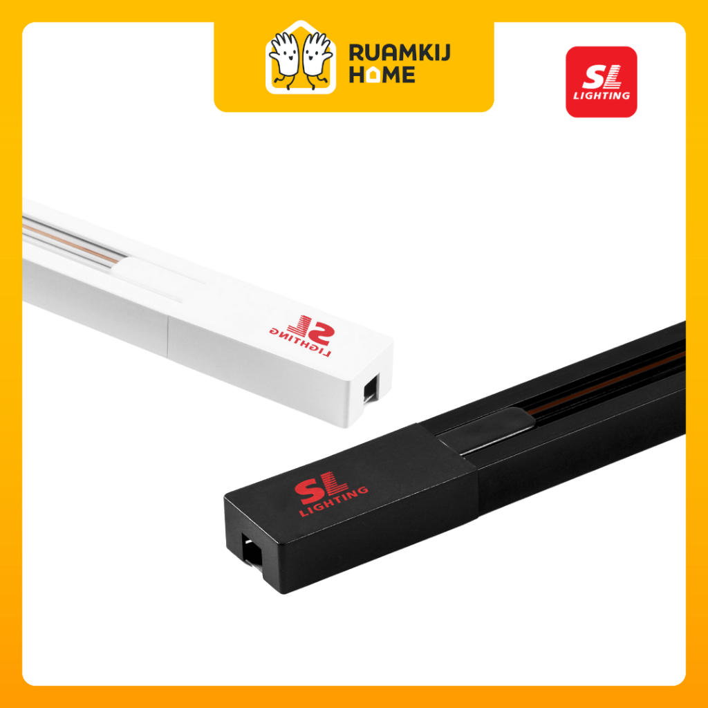 SL Lighting รางไฟ แทร็คไลท์ รางไฟแทร็คไลท์ สีดำ-สีขาว (1, 1.5, 2 เมตร) หัวปิดท้าย