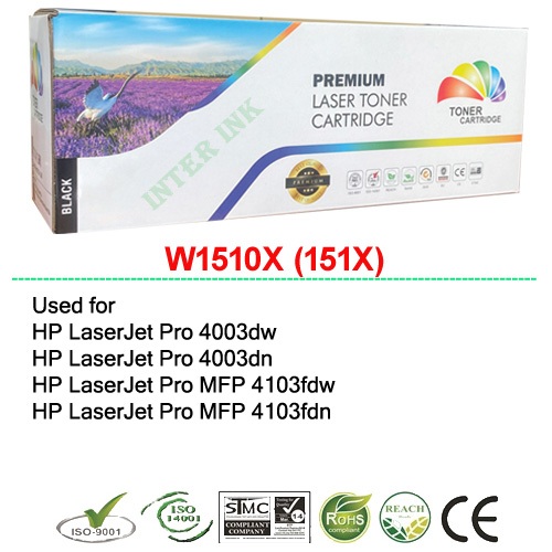 ตลับหมึก LaserJet Pro MFP 4103fdw / LaserJet Pro MFP 4103fdn (W1510X) 151X  9.7K สีดำ Compatible