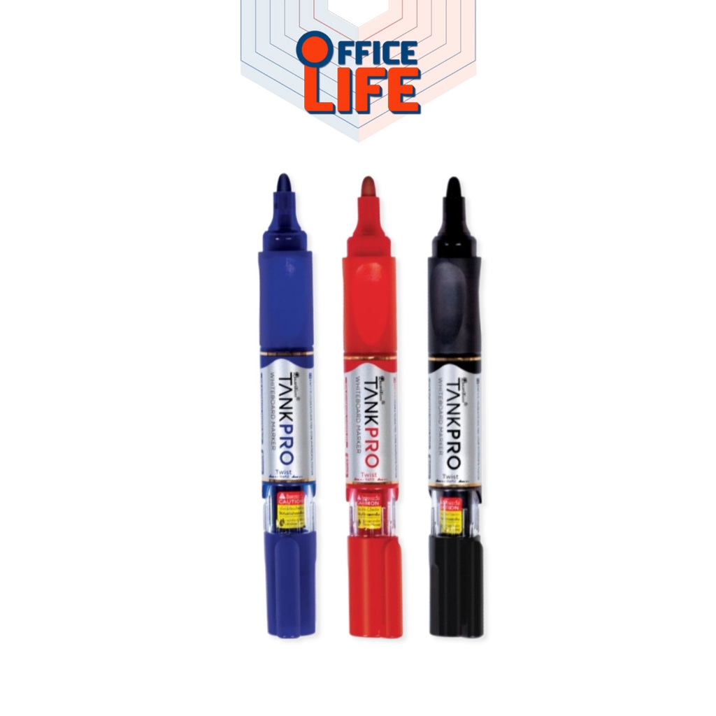 Quantum (ควอนตัม) ปากกาเขียนไวท์บอร์ด รุ่น TANKPRO เปลี่ยนไส้ได้ กลิ่นไม่ฉุน ( 1 ด้าม ) ราคา ถูกที่สุด ดีลบีเคเค แกลเลอรีภาพที่ 2