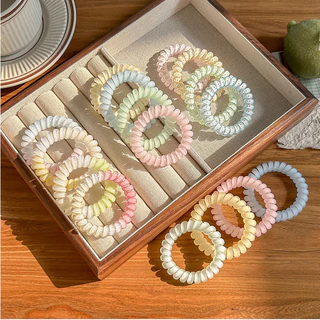 COD-ในไทย💖ห่วงสปริงเก็บผม สีแคนดี้ น่ารักหวาน สไตล์เกาหลี นักเรียนสำหรับผู้หญิง เครื่องประดับผมแฟชั่น ความยืดหยุ่นสูง-Kr