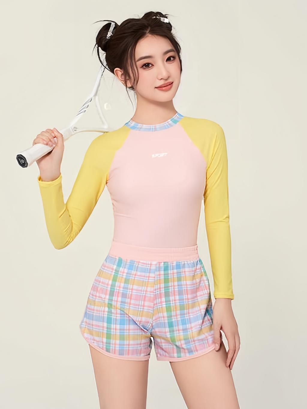 BIKINI FACTORY ชุดว่ายน้ำแฟชั่น ชุดว่ายน้ำผู้หญิง ชุดเล่นน้ำน่ารัก 💟 เซ็ท2ชิ้น แขนยาว ขาสั้น