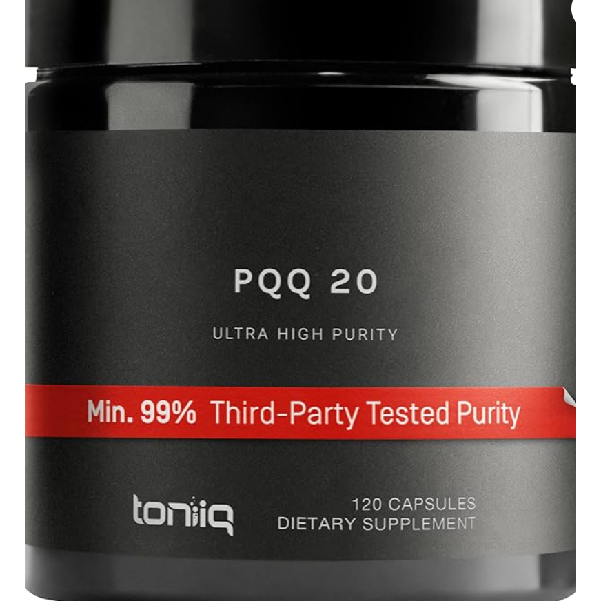 Toniiq 99%+ 20mg Supplement - Ultra High Purity PQQ 20mg Concentrated Formula - PQQ 20 mg 120 Capsul