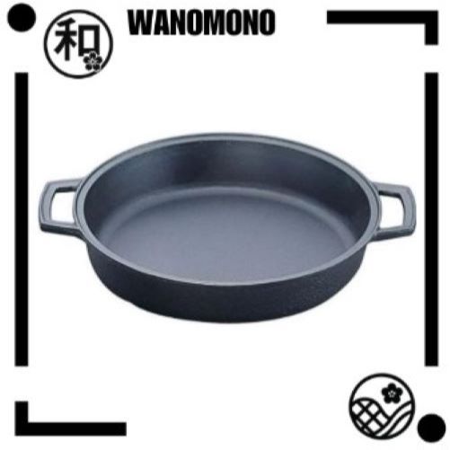 Iwachu Sukiyaki Pot Smile Black Finish Inner Diameter 25cm IH Compatible Nambu Ironware 20022 Black 