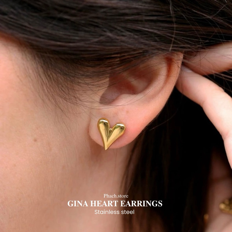 ต่างหูหัวใจ รุ่น GINA heart earrings