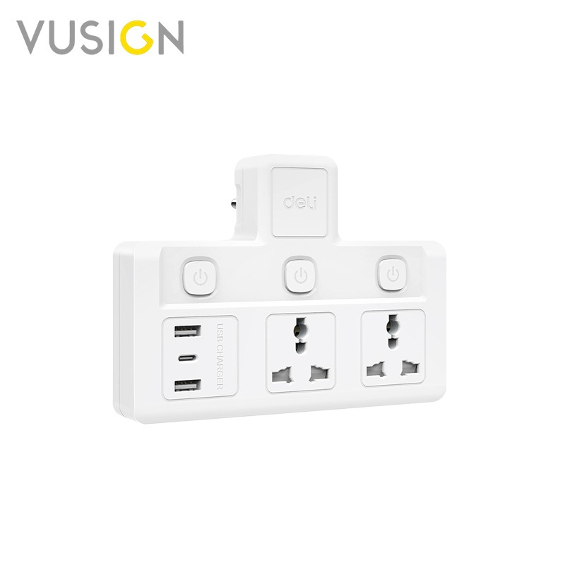 Vusign ปลั๊กไฟ ปลั๊กแปลง แบบFastCharge กำลังไฟ 10A 2500W อแดปเตอร์แบบสากล Universal Adapter