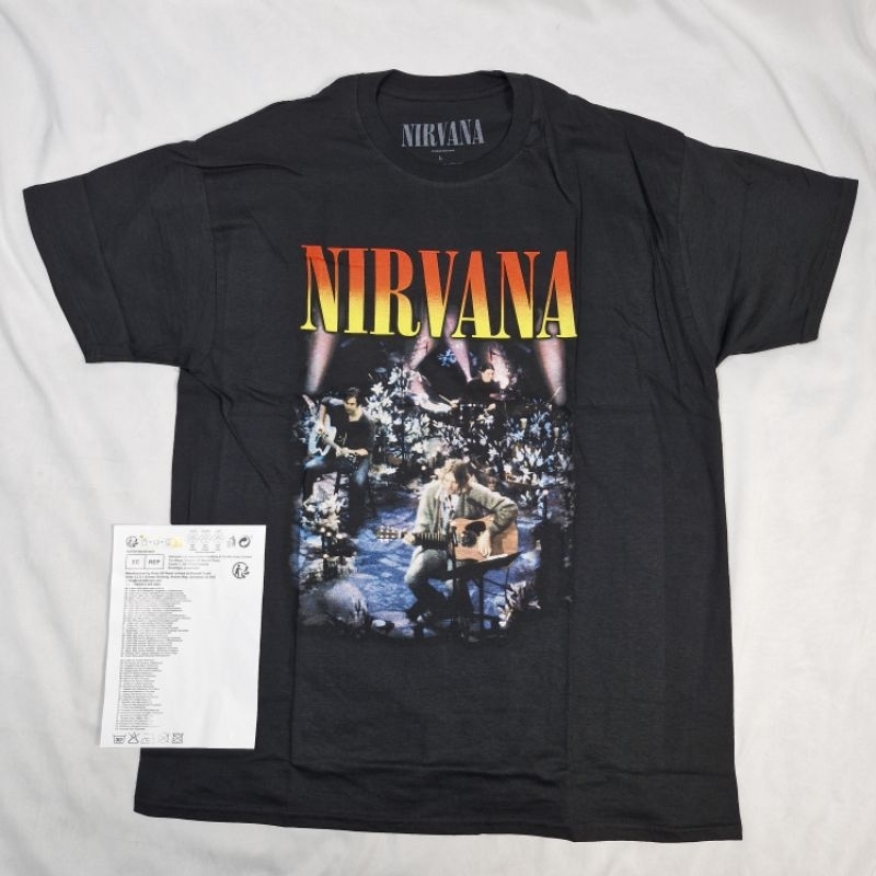 ้เสื้อวง" Nirvana ลายUnplugged" ลิขสิทธิ์แท้