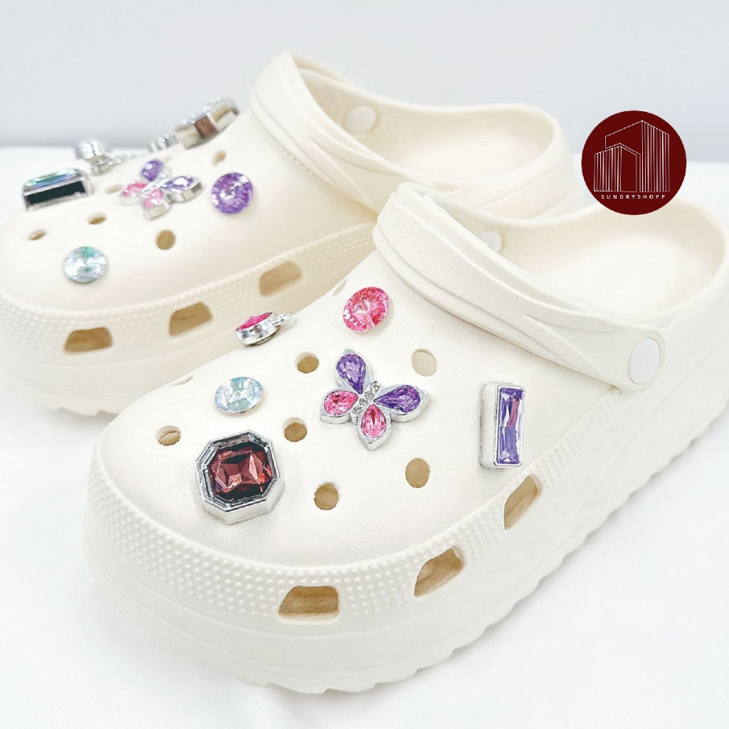 ชุดเซทจิ๊บบิท จิบิติดรองเท้า ตัวติดรองเท้า แต่งเพชร แต่งโซ่ DIY รองเท้า 1เซท