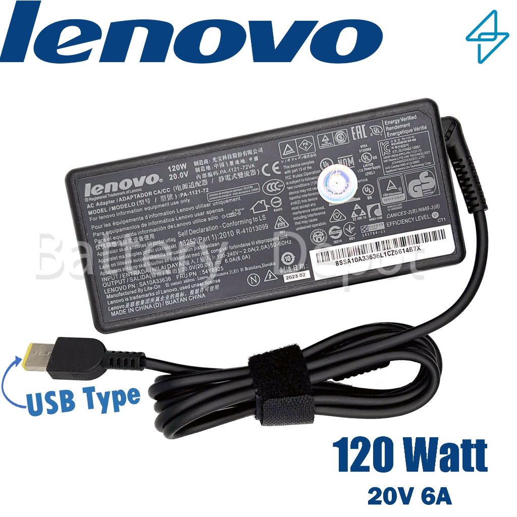 Lenovo Adapter ของแท้ 20V/6A 120W หัว USB สายชาร์จ Lenovo IdeaCentre AIO A340-22ICB 510-22ISH All In