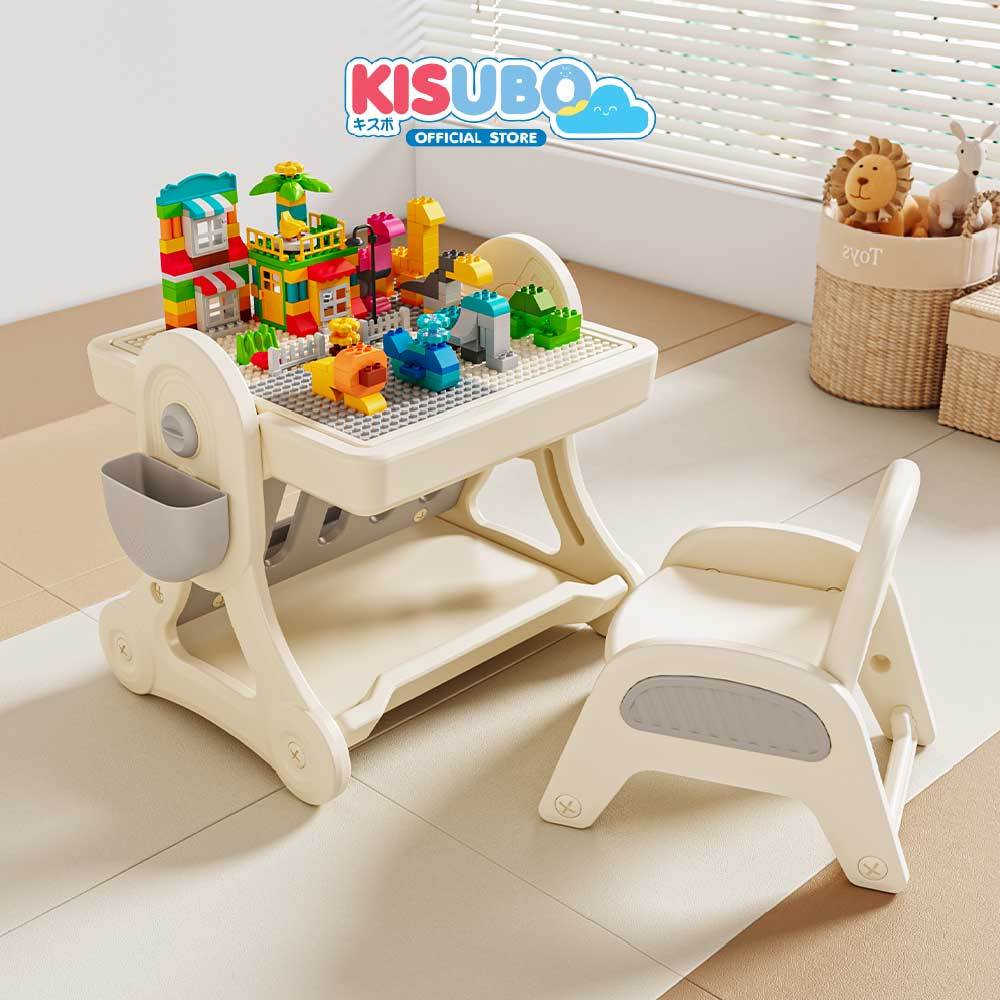 KISUBO ชุดโต๊ะตัวต่อ 4in1 (โต๊ะ1+เก้าอี้1)