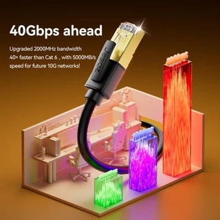 ⚡ส่งจาก กทม⚡Jasoz สายอินเตอร์เน็ต CAT8 Ethernet Cable สาย RJ45 For PC แล็ปท็อป เราเตอร์ 0.5m-10m