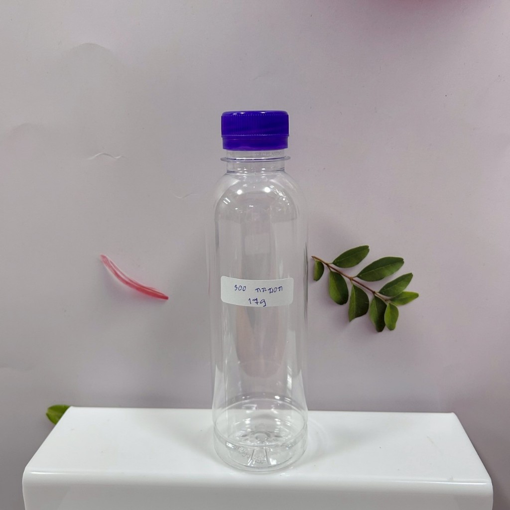 ขวดน้ำพลาสติก ทรงกระบอก ความจุ 300 ML จำนวน 50 ใบ/กล่อง ฟรีฝาขวด ปาก 30 มม.