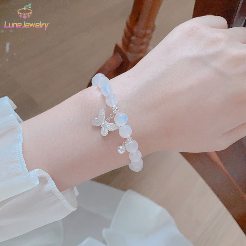 COD💖สร้อยข้อมือลูกปัดโบว์หวานเรียบง่ายเครื่องประดับสำหรับผู้หญิงนักเรียนเพื่อนของขวัญแฟชั่นเข้ากับทุกการแต่งกาย-Lune