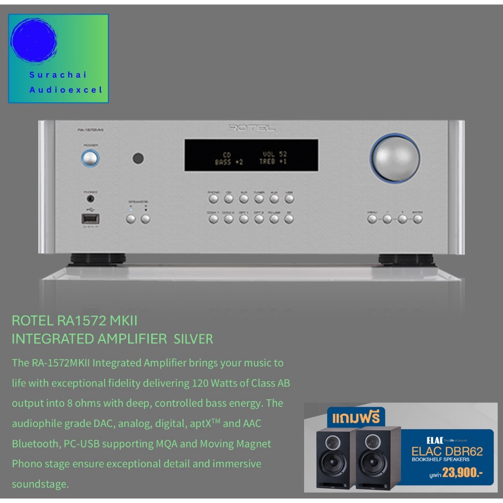 ROTEL : RA-1572 MK II (SILVER) Integrated Amp