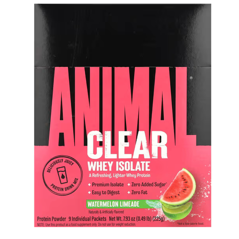 Animal, Clear Whey Isolate, Watermelon Limeade, 9 Individual Packets, 0.05 lb (25 g) Each