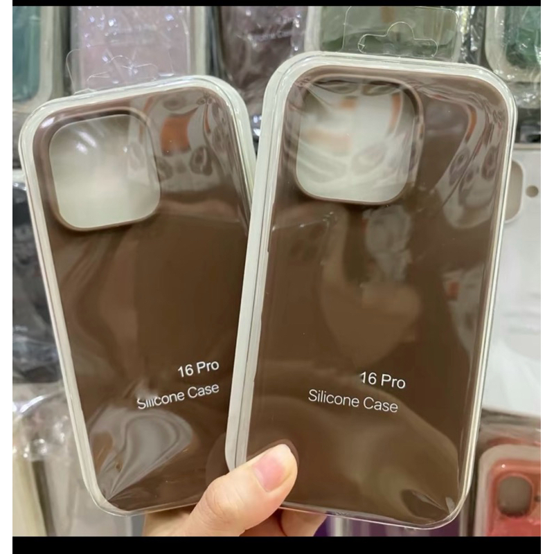 เคส ไอโฟน16 กำมะหยี่ งาน กล่อง สีพื้น โลโก สำหรับไอโฟน16pro 16promax  16E