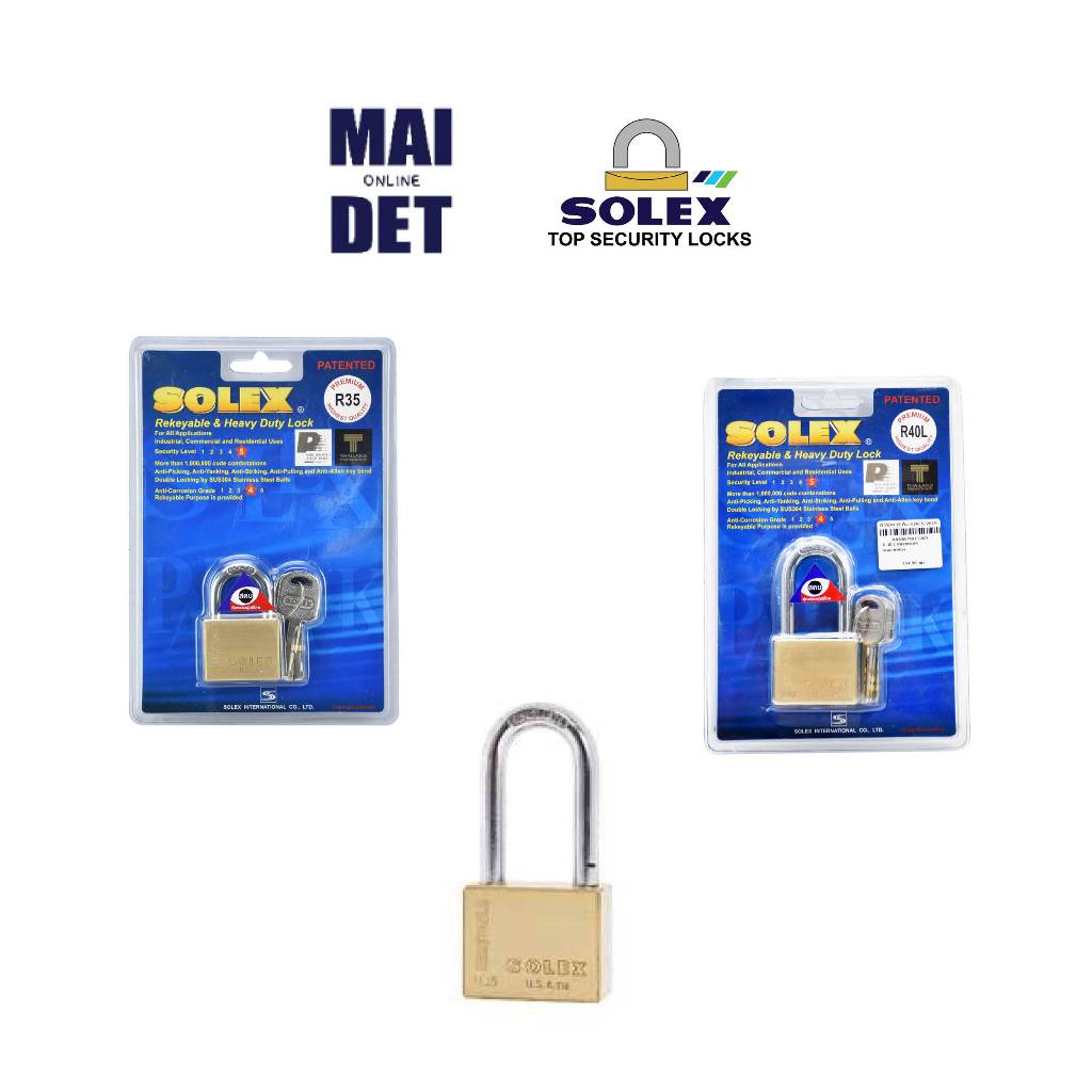กุญแจ SOLEX แบบ Premium R35 R35L R40 R40L R50 R50L 35 มิล 40 มิล 50 มิล