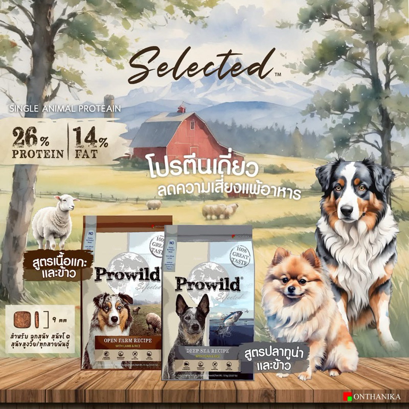 Prowild โปรไวลด์ ซีเล็คเต็ด อาหารสุนัขทุกสายพันธุ์/ทุกช่วงวัย ขนาด 3 kg