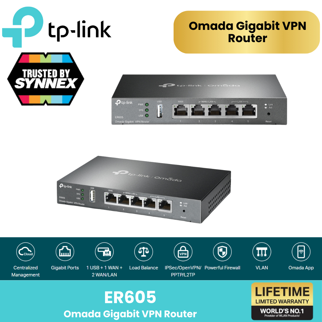 TP-LINK ER605 Omada Gigabit VPN Router