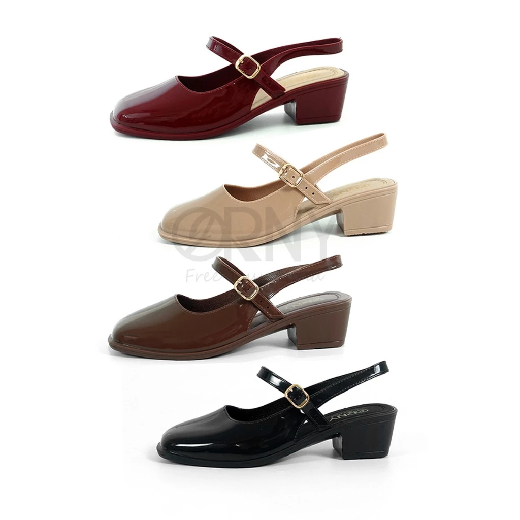ORNY(ออร์นี่) ® Mary Janes รองเท้าแมรี่เจน สไตล์ผู้ดีอังกฤษ ส้นหนา OY627