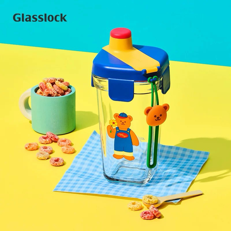 ( พร้อมส่ง ) แก้วน้ำ Wiggle Wiggle x Glasslog 380ml 🐻🌼