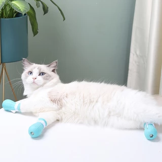 yoyopet : ปลอกเท้าสัตว์เลี้ยง ปลอกเท้าอเนกประสงค์ ปรับขนาดได้ สำหรับอาบน้ำ ลดดิ้น กันบาดเจ็บ ตัดเล็บ