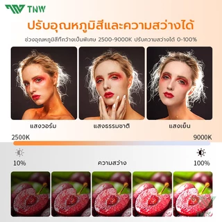 TNW D25 ไฟดาราพกพา ไฟวิดีโอ LED แบบชาร์จไฟ หรี่แสงได้ 3000K-9900K ไฟสตูดิโอถ่ายภาพโคมไฟ สามารถใช้สําหรับการถ่ายภาพ Vlog