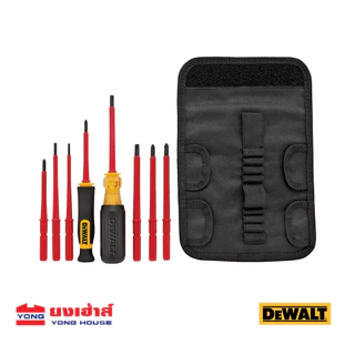 DEWALT ชุดไขควงฉนวน 8 ชิ้น/ชุด พร้อมกระเป๋า รุ่น DWHT66417 ชุดไขควงกันไฟ