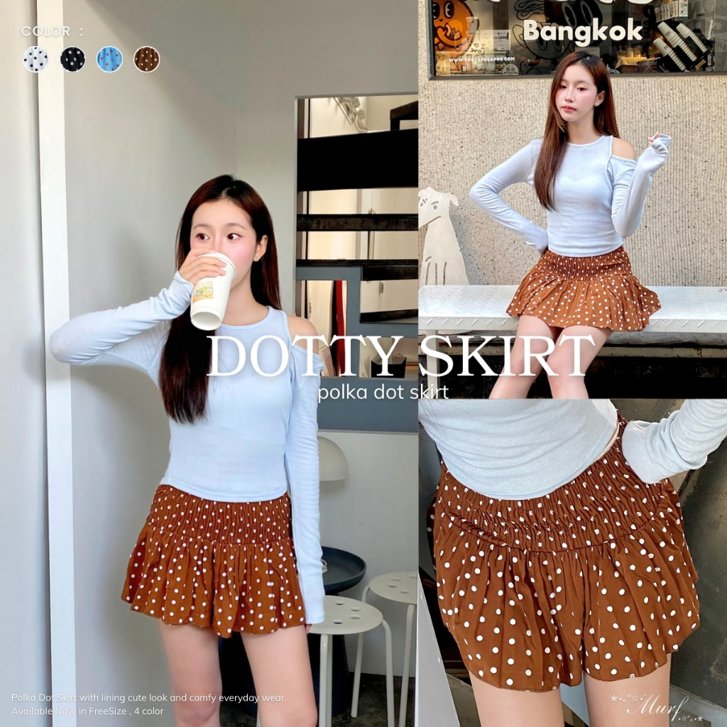 MURF | DOTTY SKIRT | กระโปรงกางเกงลายจุด มีซับในในตัว ทรงสวย แมทช์ง่าย POLKA DOT | B137
