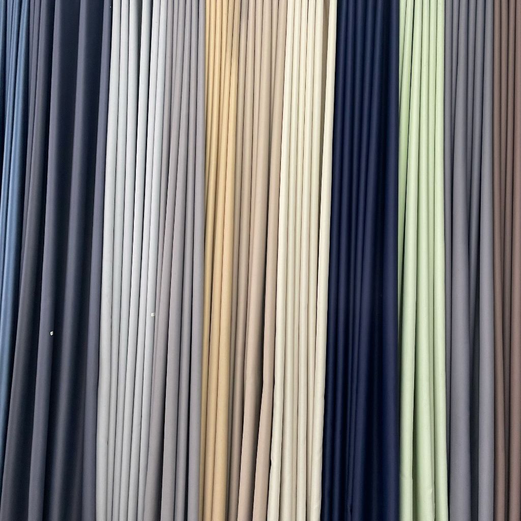 แนะนำ ผ้าม่าน ผ้าม่านจีบจีน ใส่ตะขอ สีพื้น สีเทา ทึบแสง หน้าต่าง ประตู กันแอร์ กันห้อง สำเร็จ พร้อมส่ง ราคาพิเศษ มีเก็บเงินปลายทาง