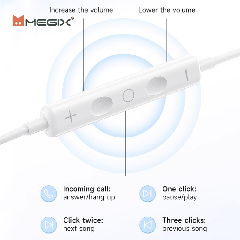 หูฟังแบบอินเอียร์ Megix E13 คุณภาพเสียงดีเยี่ยม รองรับการเชื่อมต่อ Bluetooth สำหรับ  l7 l8 x xr l11 l12 l13 l14