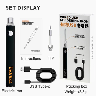 TASKTOOL หัวแร้งบัดกรี หัวแร้งบัดกรีแบบ USB ชุดหัวแร้งบัดกรี5โวลต์8วัตต์ เครื่องมือบัดกรีมือ