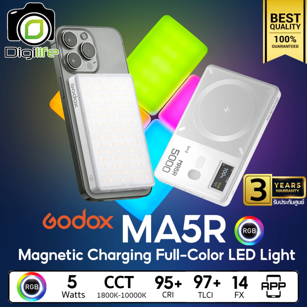 Godox LED MA5R RGB 2in1 ( LED Magnetic & Charging Power Bank ) - รับประกันศูนย์ Godox Thailand 3ปี /