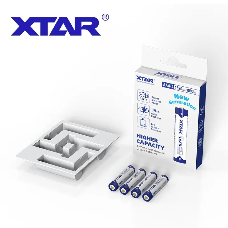 XTAR ถ่านชาร์จ AAA 1.5V 1620mWh (แพ็ค 4 ก้อน) | Rechargeable Lithium Battery