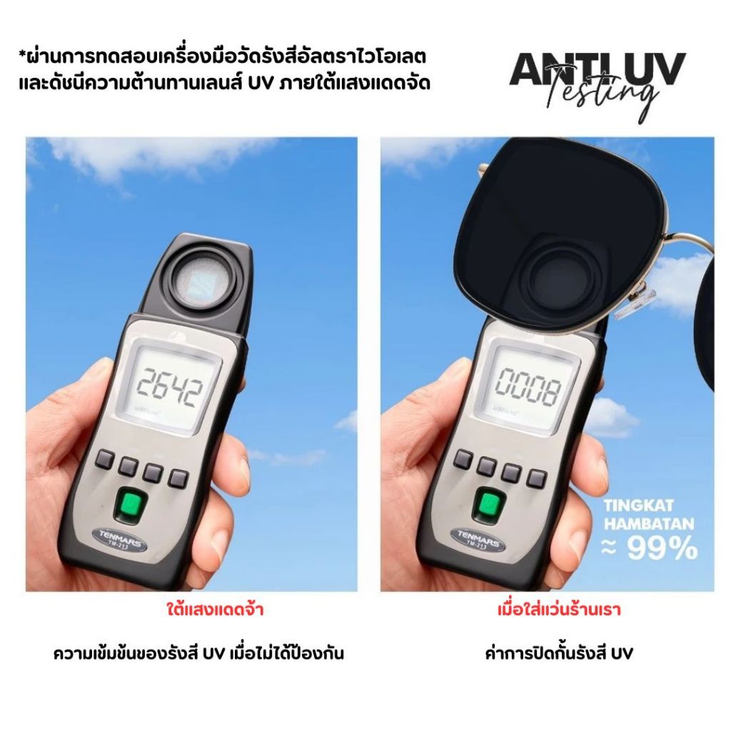 แว่นตากันแดด เลนส์Polarized แว่นตากันแดดUV400 สำหรับขับรถ เล่นกีฬา ตกปลา ไปเที่ยว ราคา ถูกที่สุด ดีลบีเคเค แกลเลอรีภาพที่ 6