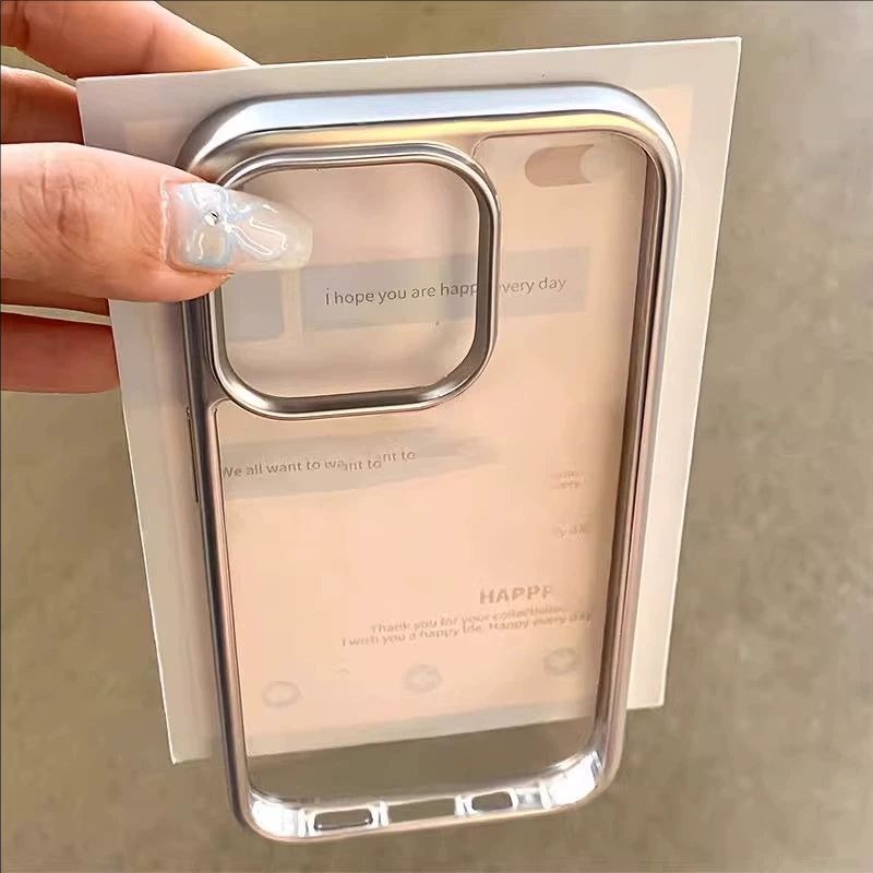 ✨ 【PREMIUM】เคสไอโฟน เคส iPhone 17 Pro Max 16/14/13 Pro/12/11/Xr/7/8 Plus 💎 แบบใส ขอบโลหะ ✨ กันกระแทกสุดแรง + ดีไซน์มินิม