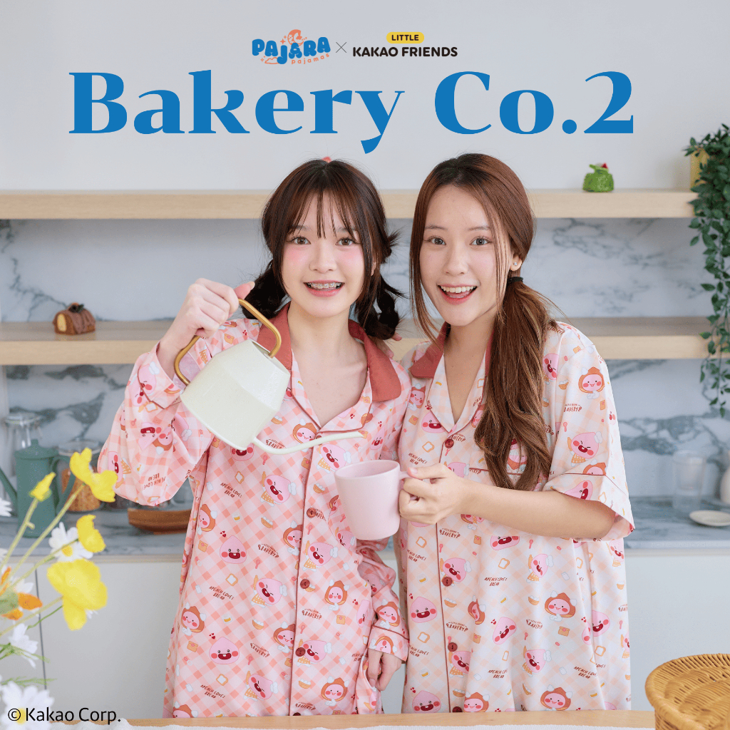 NEW ชุดนอน Pajara Pajamas(Lite)KF-0021-2 Little Kakao Friends Collection : Apeach Bakery เนื้อผ้าไหม