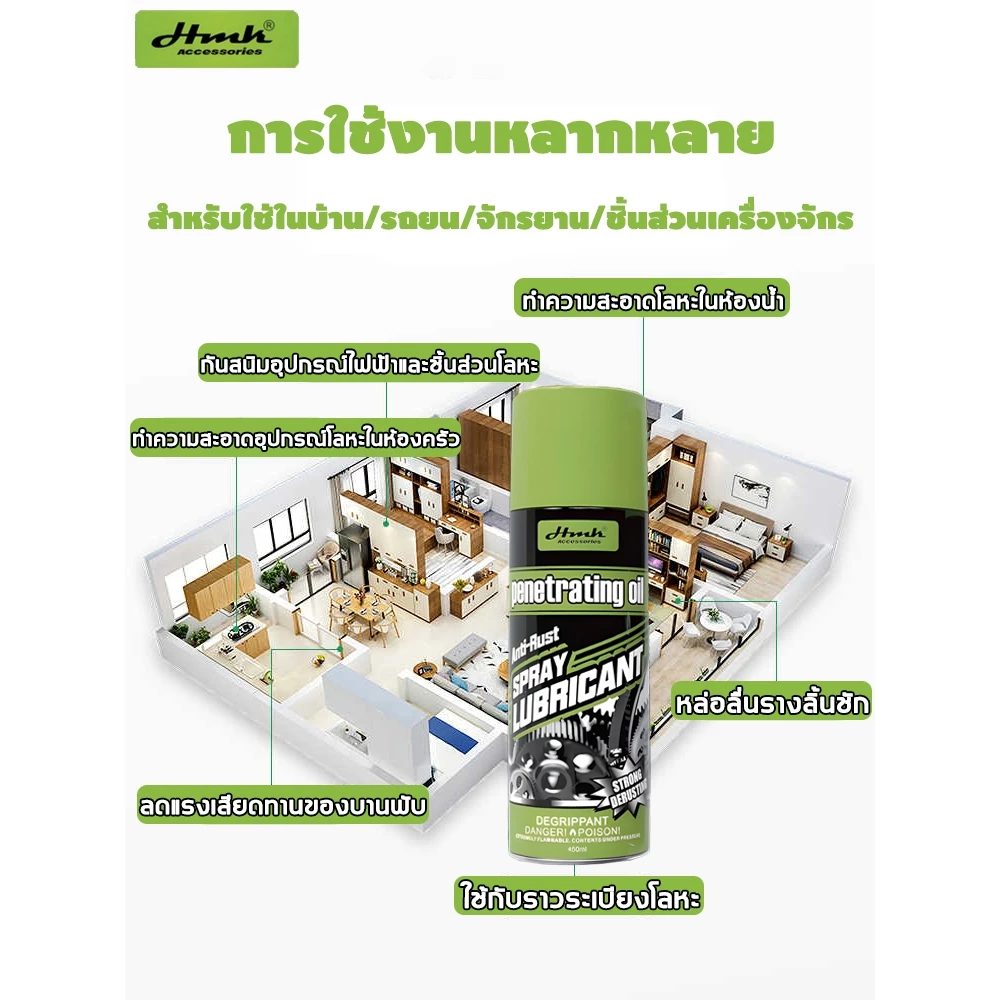 HMK น้ำยาขจัดสนิมและหล่อลื่น 450ml thumbnail 10