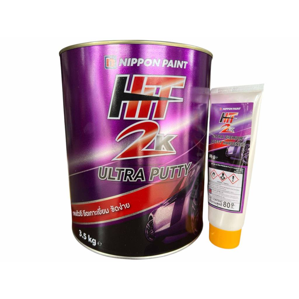 สีโป๊วเหลือง HIT2K ULTRA PUTTY (ฮิต 2K อัลตร้า พัตตี้) โป๊วง่าย แห้งตัวเร็ว จากบริษัท NIPPON PAINT