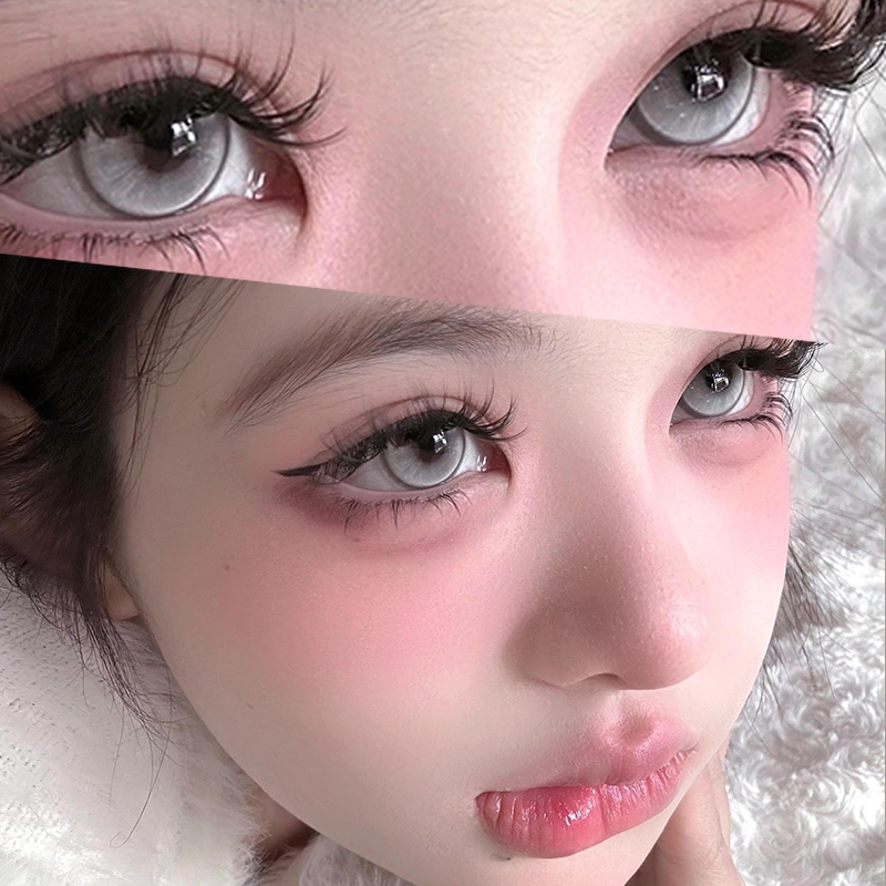 LensFine คอนแทคเลนส์สีเทา/น้ำเงินที่ขายดีที่สุดประจำปี เกาหลีน่ารักตาสีใช้ 14.2 มม. ต่อปี