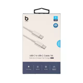 สายชาร์จ Blue Box USB-C to USB-C Cable 60W Super Fast Charge 1M White (BB-C06) by BB Beyond D-Box