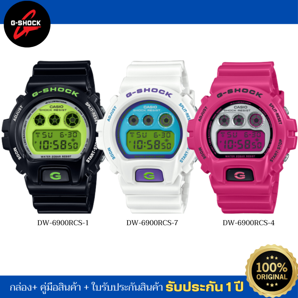 CASIO G-SHOCK นาฬิกาข้อมือดิจิตอล รุ่น DW-6900RCS ของแท้ ประกัน 1 ปี ใส่ได้ทุกเพศ