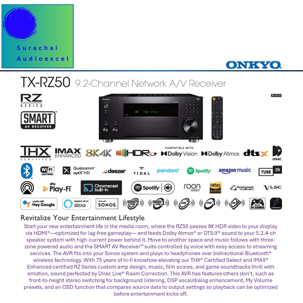 ONKYO : TX-NR7100 (BLACK)  A/V Receiver
