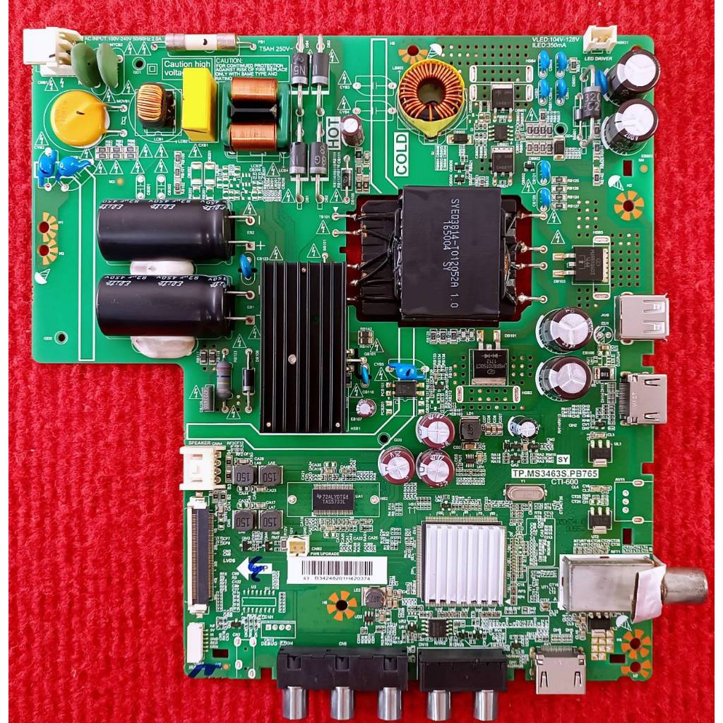 เมนบอร์ดทีวี  LG 43LJ500T , 43LK5000PTA  พาสบอร์ด TP.MS3463S.PB765