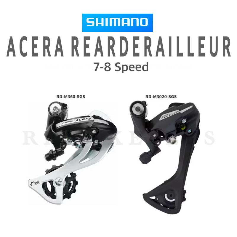 ตีนผีจักรยาน SHIMANO รุ่น ACERA RD-M360-SGS และ RD-M3020 7-8-Speed สีดำ สินค้าบริษัทพร้อมกล่อง
