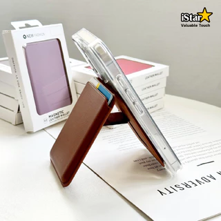 iStar Wallet ใส่บัตร Magnetic แบบหนัง ตั้งพับเก็บได้ สำหรับโทรศัพท์หรือเคสที่ ชาร์จไร้สาย