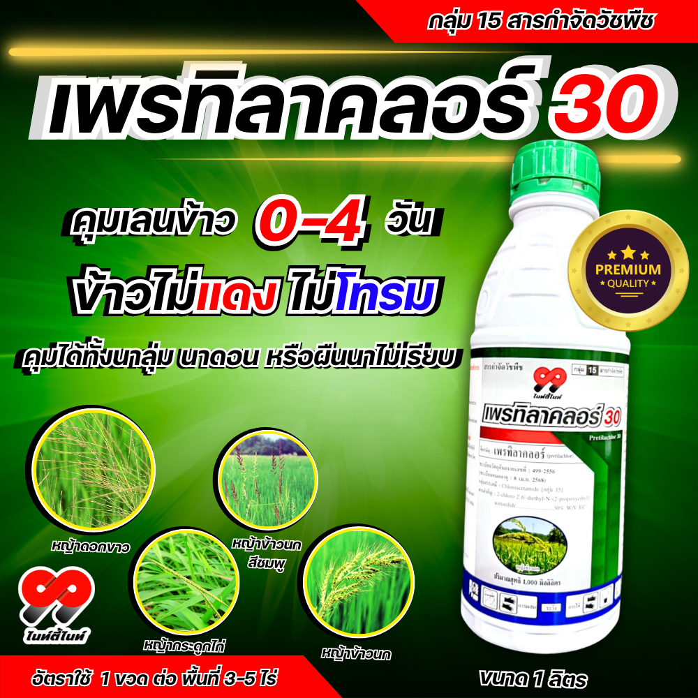 เพรทิลาคลอร์ 99 ยา คุมเลน 0-4 วัน ยาคุมหญ้า นาข้าว หน่อไม่หงิก ไม่แดง ปลอดภัยกับข้าว