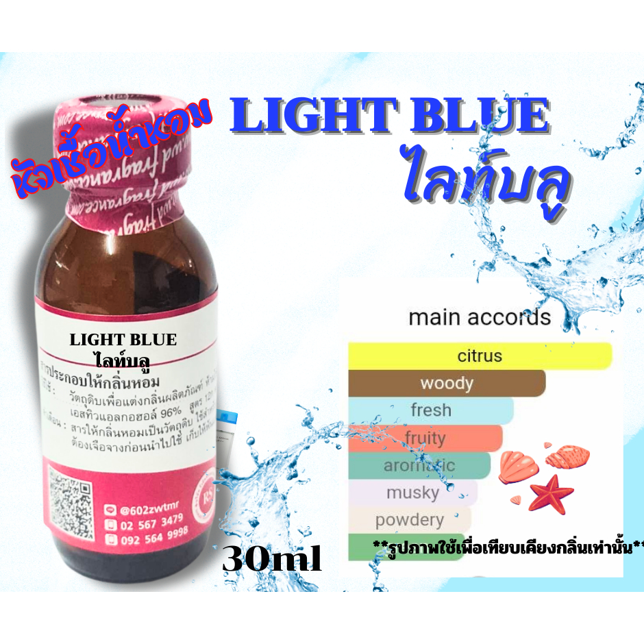 หัวเชื้อน้ำหอมเข้มข้น กลิ่นไลท์บลู (LIGHT BLUE)30,100ml น้ำหอมผู้หญิง กลิ่นผลไม้สดชื่น  พร้อมส่ง
