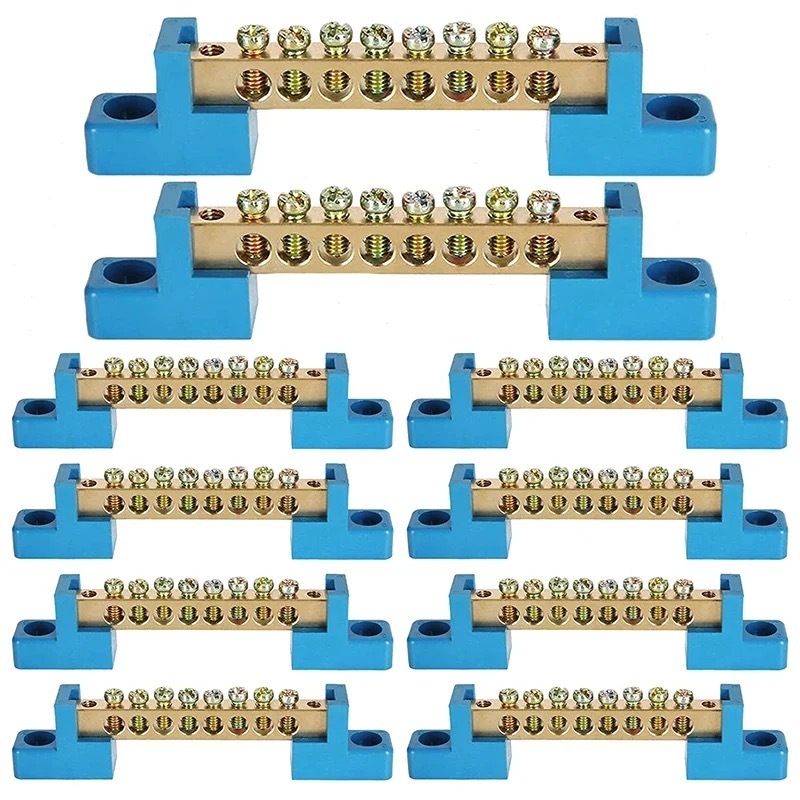 เทอร์มินอล บาร์ Terminal bar บาร์กราวด์ 6x9mm. บาร์กราวด์ ทองเหลือง บาร์นิวทรัล เทอร์มินอล บาร์  4ช่อง-12ช่อง