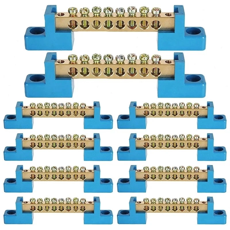 เทอร์มินอล บาร์ Terminal bar บาร์กราวด์ 6x9mm. บาร์กราวด์ ทองเหลือง บาร์นิวทรัล เทอร์มินอล บาร์ 4ช่อง-12ช่อง